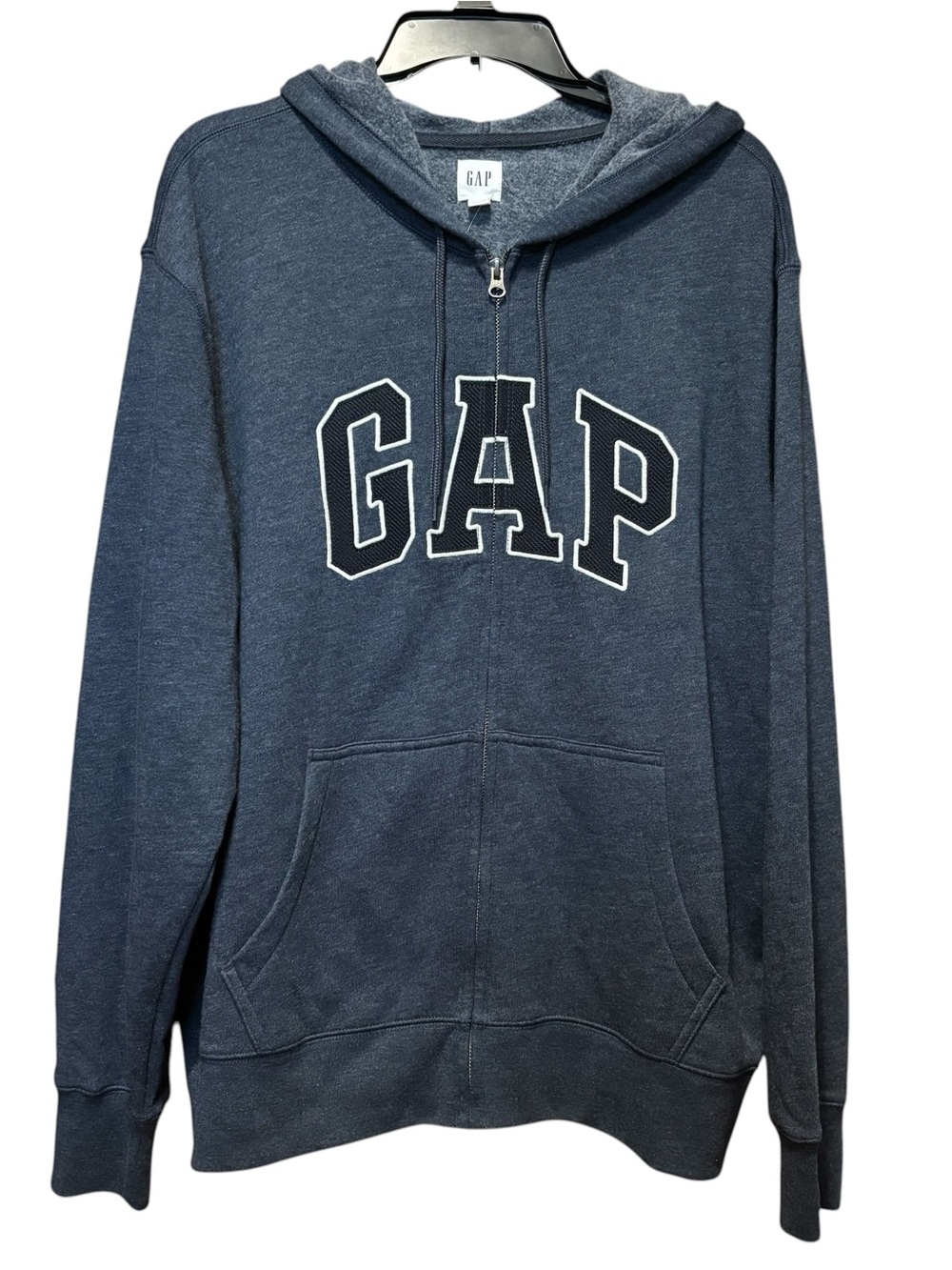 NWT GAP 2018 Arch Logo Full Zip Hoodie XL Navy Heather 60/40 Made Cambodia